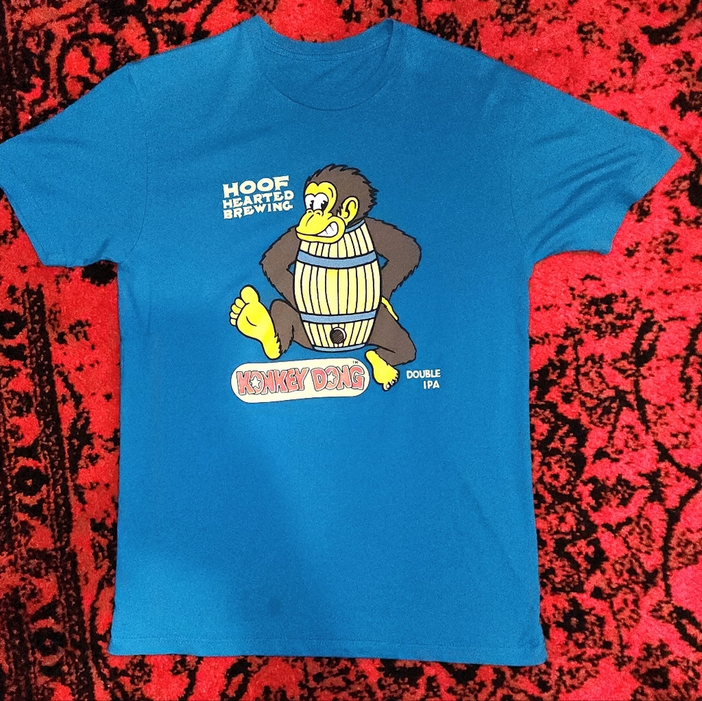 Hoof Hearted Brewing Konkey Dong Shirt, Men's Medium,  Blue, RARE, Ohio Beer